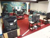 Tiger Den Gameroom setup with individual stations for kids