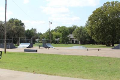 Skate park with ramps