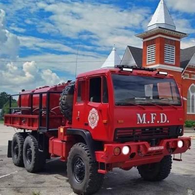 Close up of the front left side of a Mangum Fire Department Truck