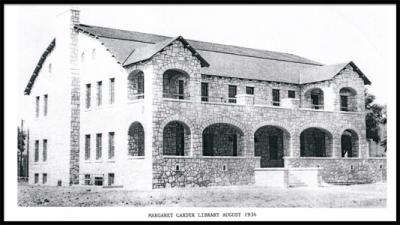 Black and white image of the library from August 1956